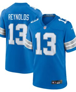Men's Detroit Lions Craig Reynolds Blue Team Game Jersey JS2395 nicesnker
