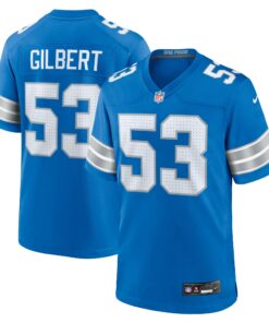 Men's Detroit Lions DaRon Gilbert Blue Game Jersey JS7605 nicesnker
