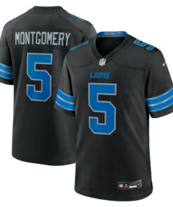 Men's Detroit Lions David Montgomery Black 2nd Alternate Game Jersey JS4330 nicesnker