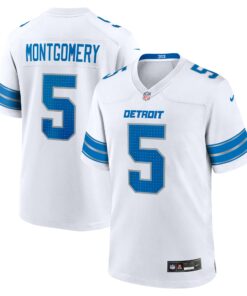 Men's Detroit Lions David Montgomery White Game Jersey JS3414 nicesnker