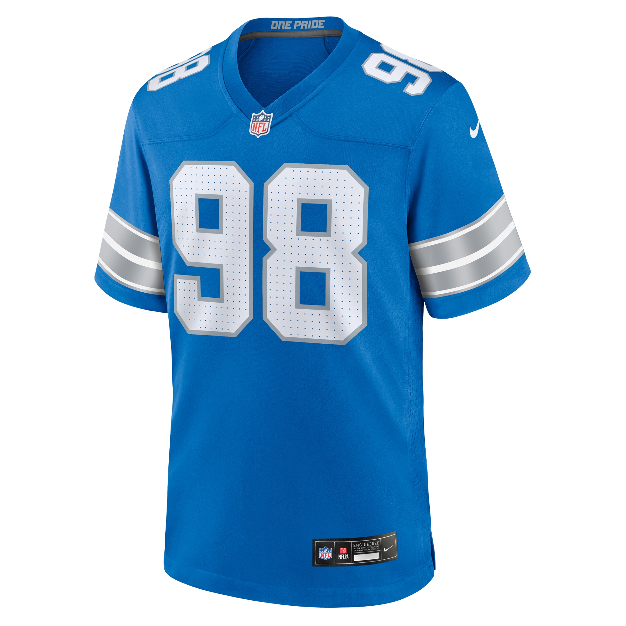 Men's Detroit Lions D.J. Reader Blue Team Game Jersey JS1801 nicesnker - Image 2