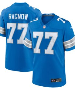 Men's Detroit Lions Frank Ragnow Blue Team Game Jersey JS7321 nicesnker