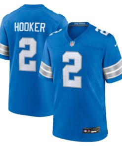 Men's Detroit Lions Hendon Hooker Blue Team Game Jersey JS8542 nicesnker