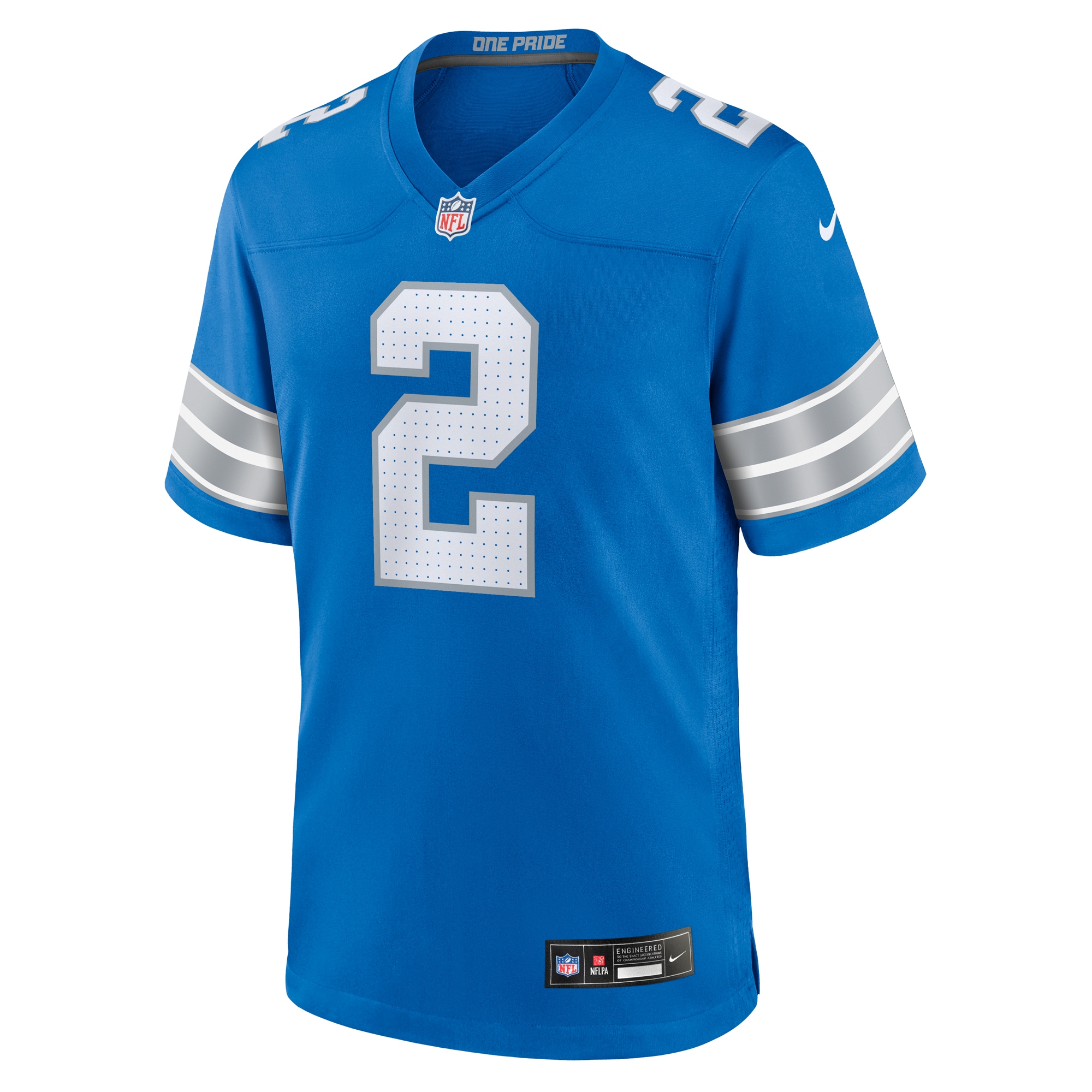 Men's Detroit Lions Hendon Hooker Blue Team Game Jersey JS8542 nicesnker - Image 2