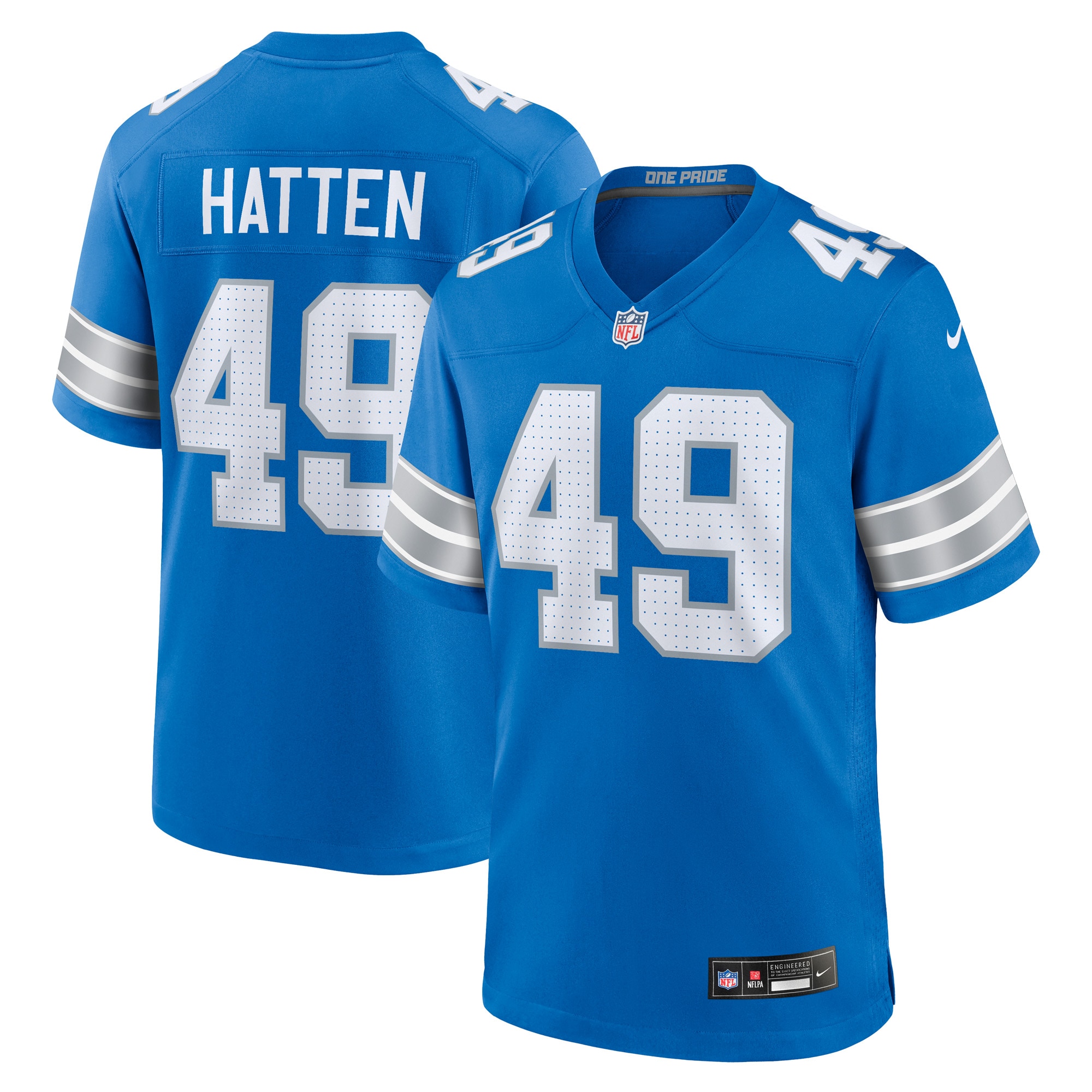 Men's Detroit Lions Hogan Hatten Blue Game Jersey JS2744 nicesnker