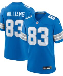 Men's Detroit Lions Isaiah Williams Blue Game Jersey JS9755 nicesnker