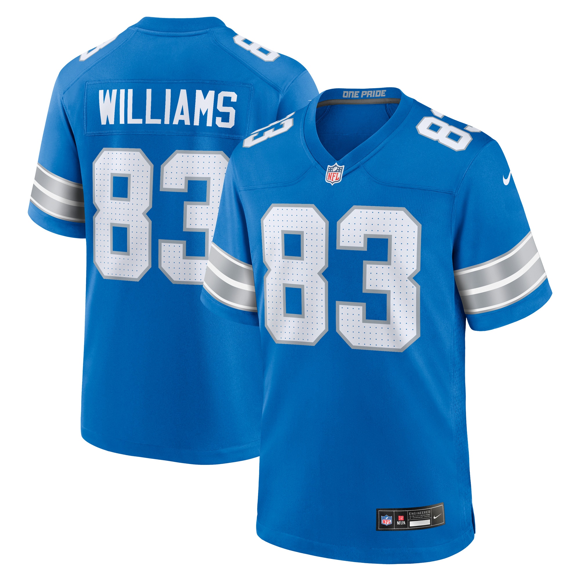 Men's Detroit Lions Isaiah Williams Blue Game Jersey JS9755 nicesnker