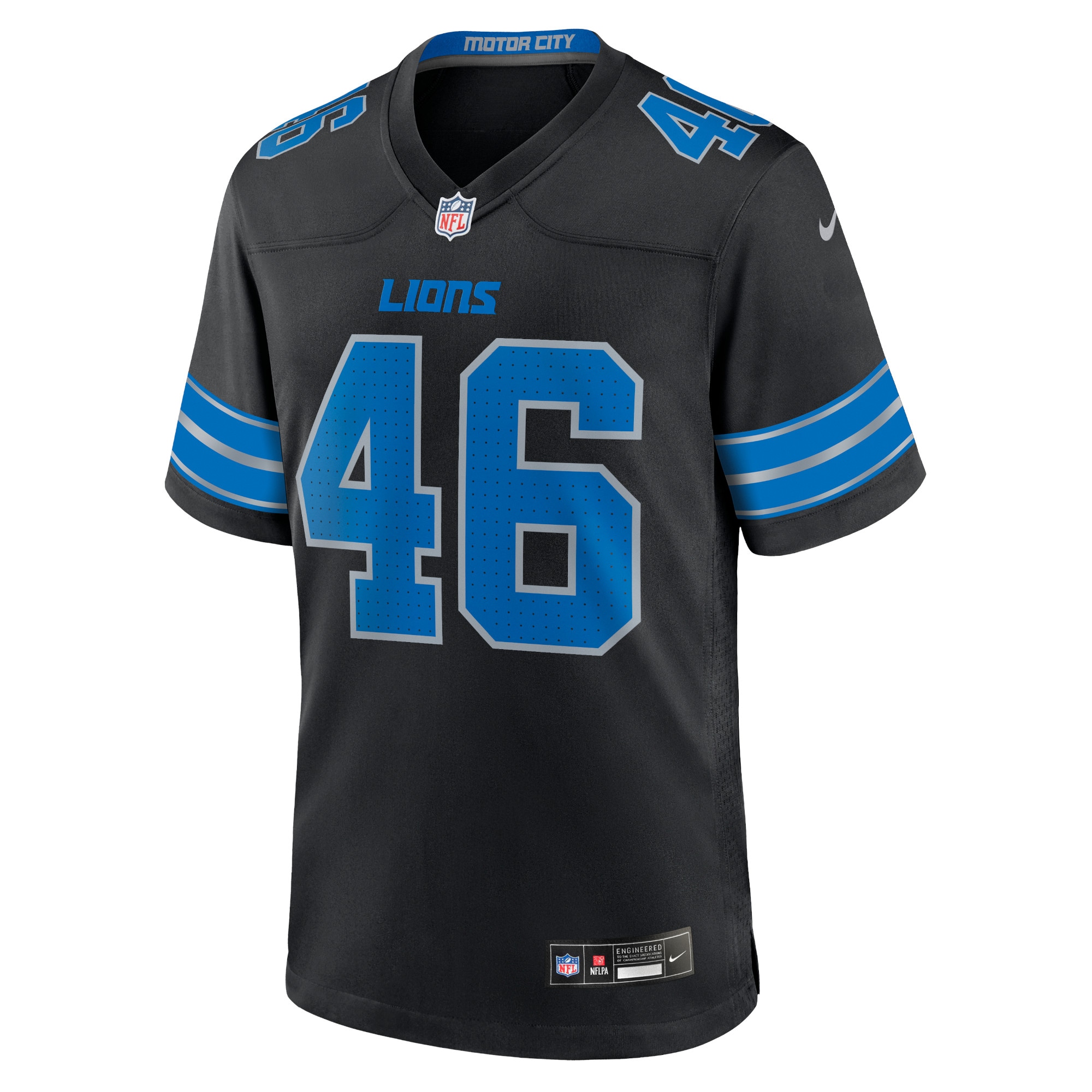 Men's Detroit Lions Jack Campbell Black 2nd Alternate Game Jersey JS7170 nicesnker - Image 2