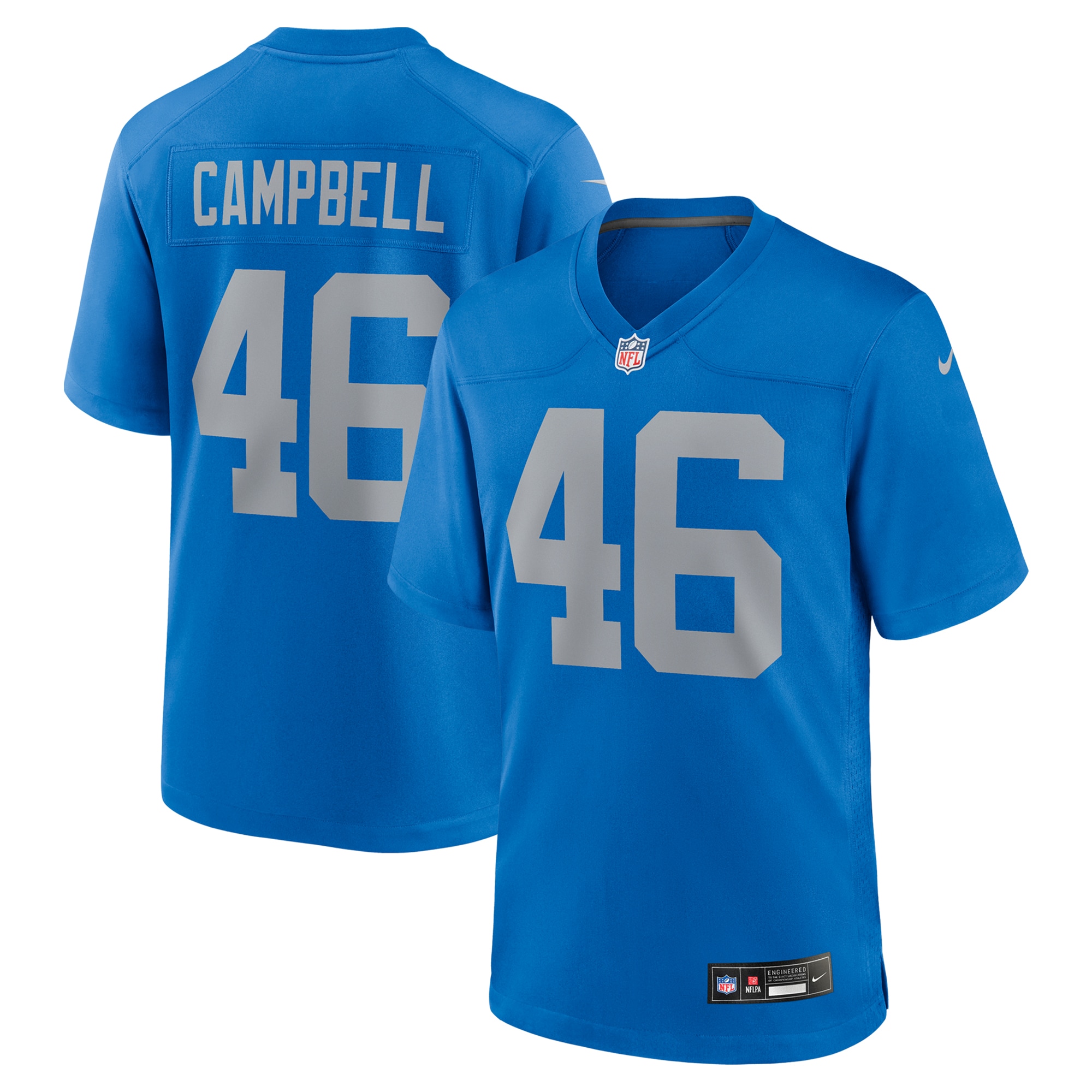 Men's Detroit Lions Jack Campbell Blue Alternate Game Jersey JS4684 nicesnker