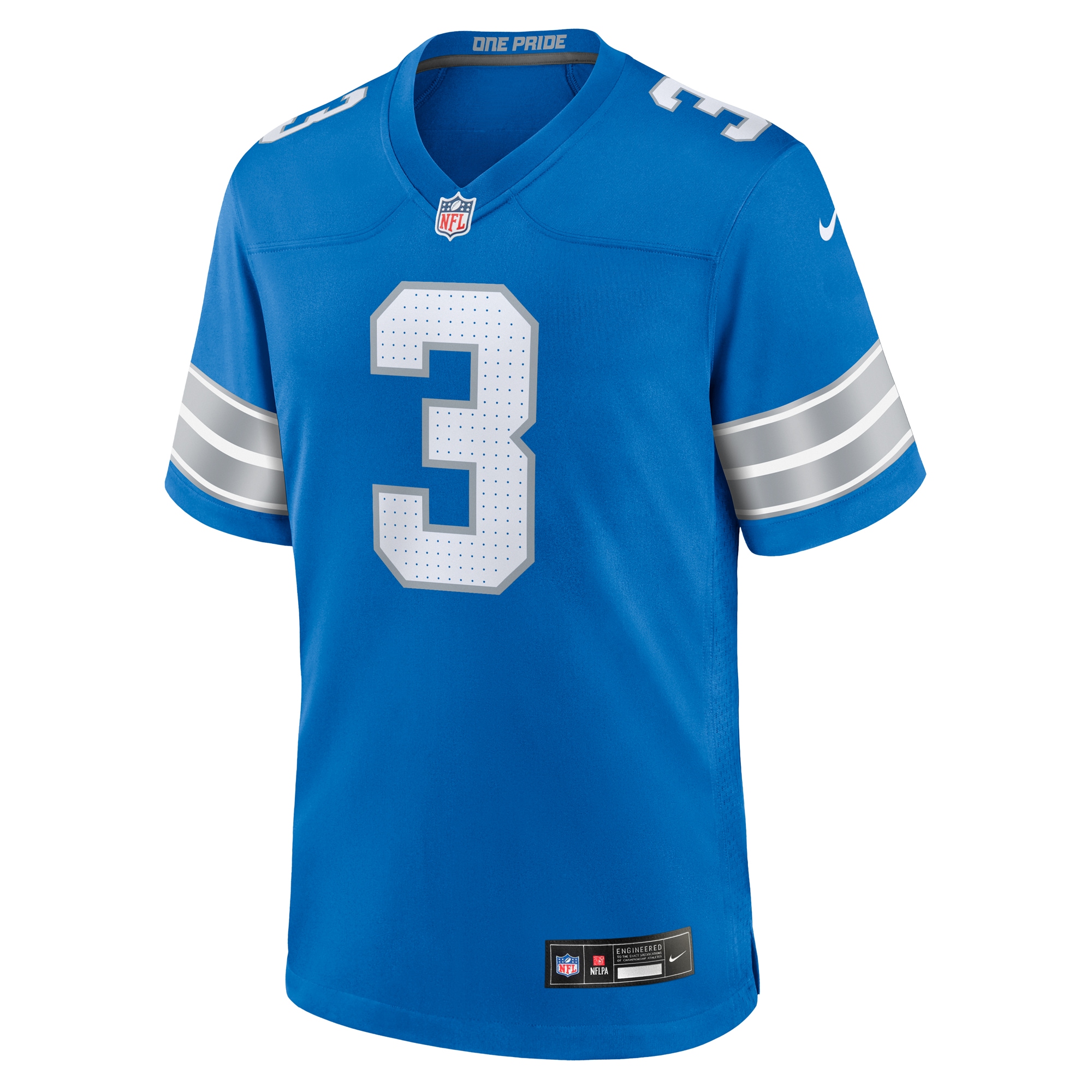Men's Detroit Lions Jack Fox Blue Team Game Jersey JS7948 nicesnker - Image 2