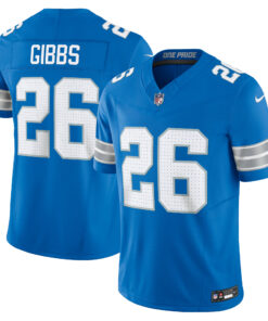 Men's Detroit Lions Jahmyr Gibbs Blue Vapor F.U.S.E. Limited Jersey JS6677 nicesnker