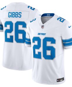 Men's Detroit Lions Jahmyr Gibbs White Vapor F.U.S.E. Limited Jersey JS9717 nicesnker