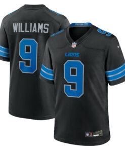 Men's Detroit Lions Jameson Williams Black 2nd Alternate Game Jersey JS9515 nicesnker