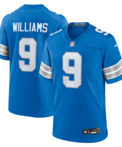 Men's Detroit Lions Jameson Williams Blue Game Jersey JS8401 nicesnker