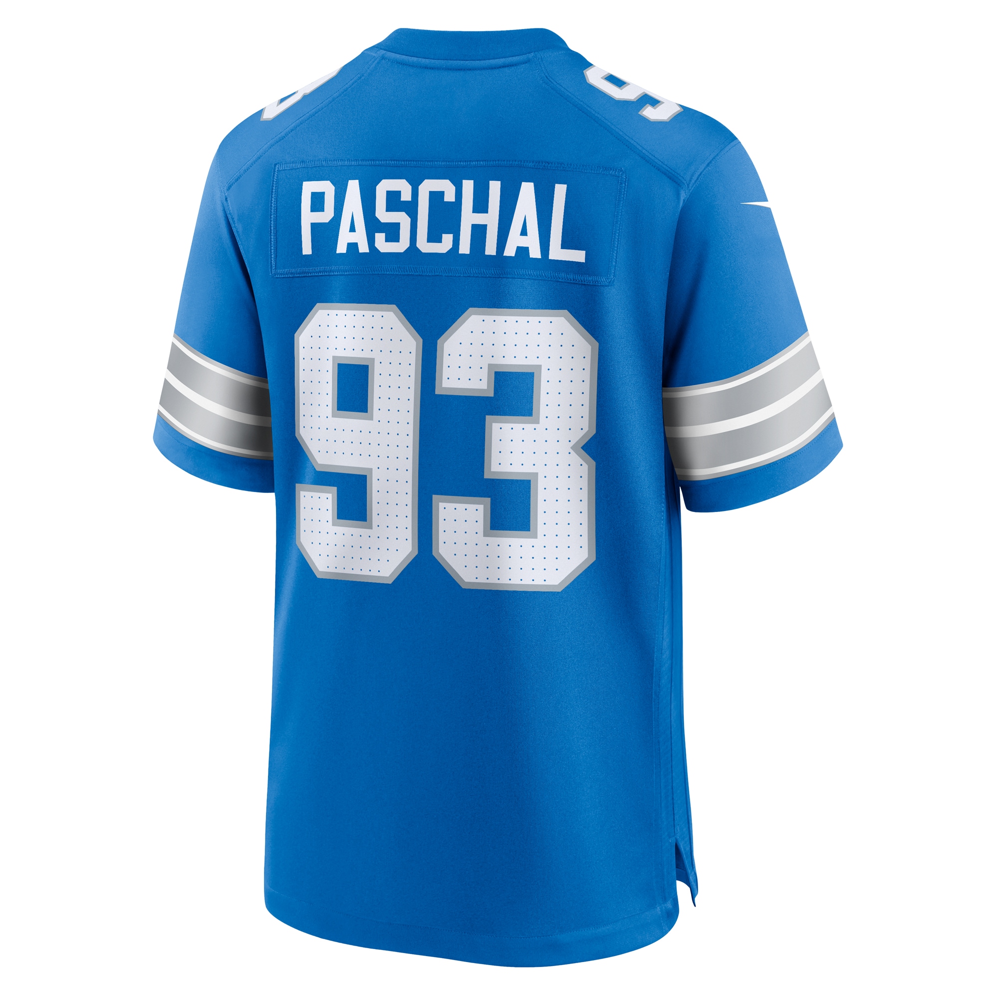 Men's Detroit Lions Josh Paschal Blue Team Game Jersey JS7704 nicesnker - Image 3