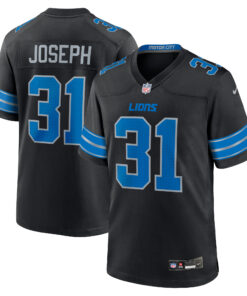 Men's Detroit Lions Kerby Joseph Black Alternate 2 Game Jersey JS5889 nicesnker