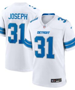 Men's Detroit Lions Kerby Joseph White Game Jersey JS4831 nicesnker