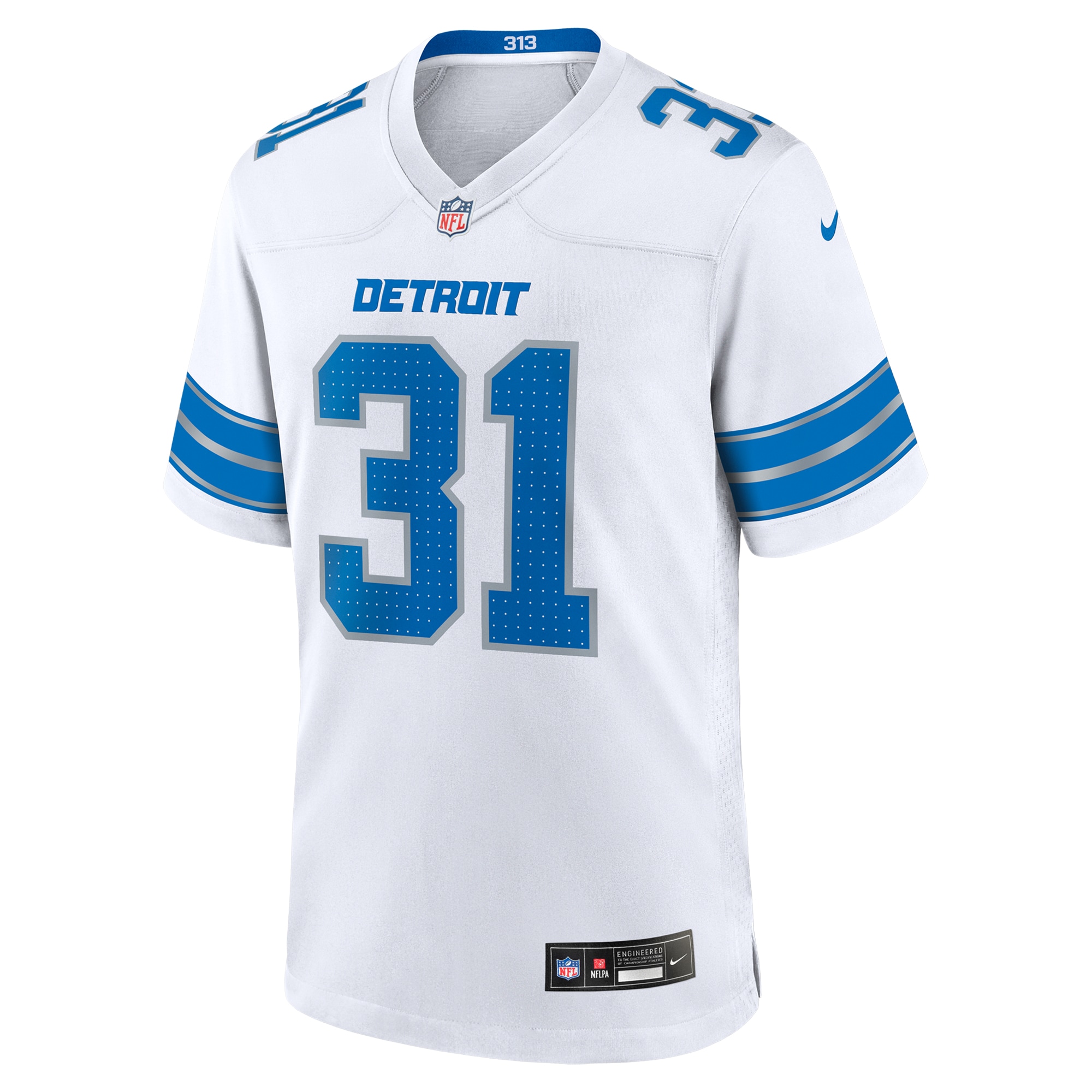 Men's Detroit Lions Kerby Joseph White Game Jersey JS4831 nicesnker - Image 2