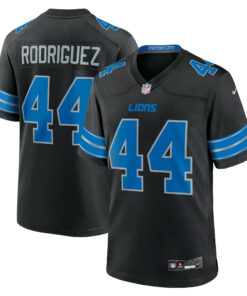 Men's Detroit Lions Malcolm Rodriguez Black 2nd Alternate Game Jersey JS4897 nicesnker