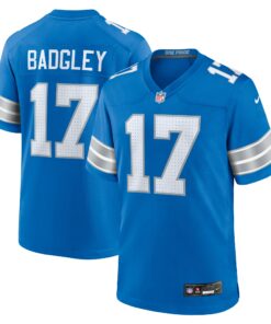 Men's Detroit Lions Michael Badgley Blue Team Game Jersey JS3436 nicesnker