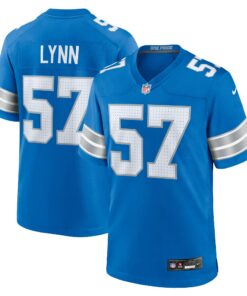 Men's Detroit Lions Nate Lynn Blue Game Jersey JS8856 nicesnker