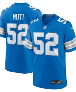 Men's Detroit Lions Netane Muti Blue Game Jersey JS1612 nicesnker