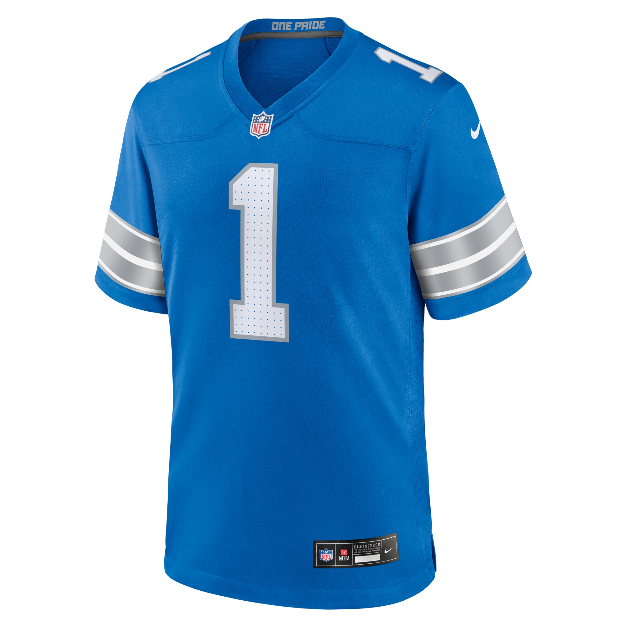 Men's Detroit Lions Number 1 Dad Blue Game Jersey JS2424 nicesnker - Image 2