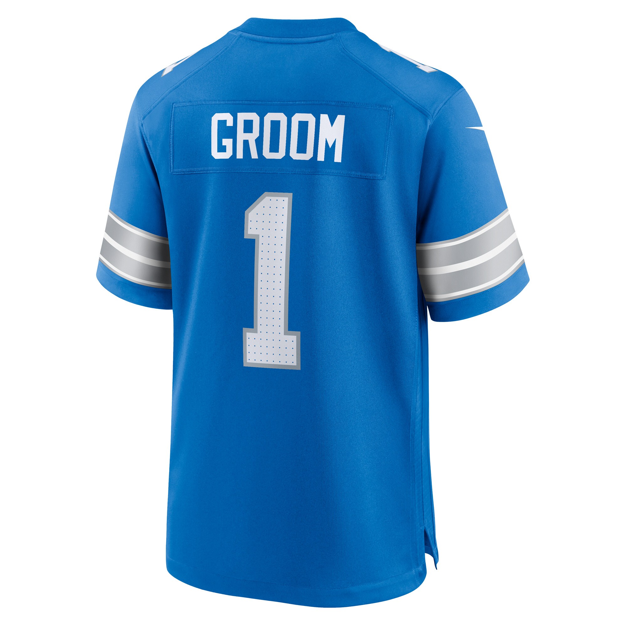 Men's Detroit Lions Number 1 Groom Blue Game Jersey JS3498 nicesnker - Image 3