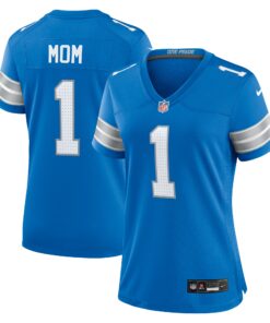 Men's Detroit Lions Number 1 Mom Blue Game Jersey JS6539 nicesnker