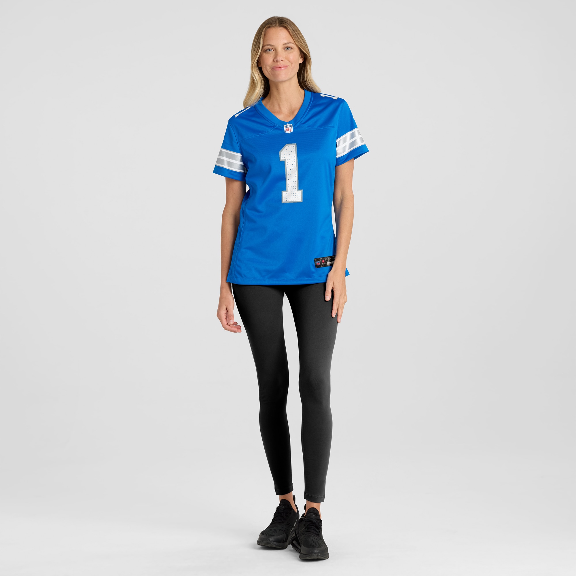 Men's Detroit Lions Number 1 Mom Blue Game Jersey JS6539 nicesnker - Image 4