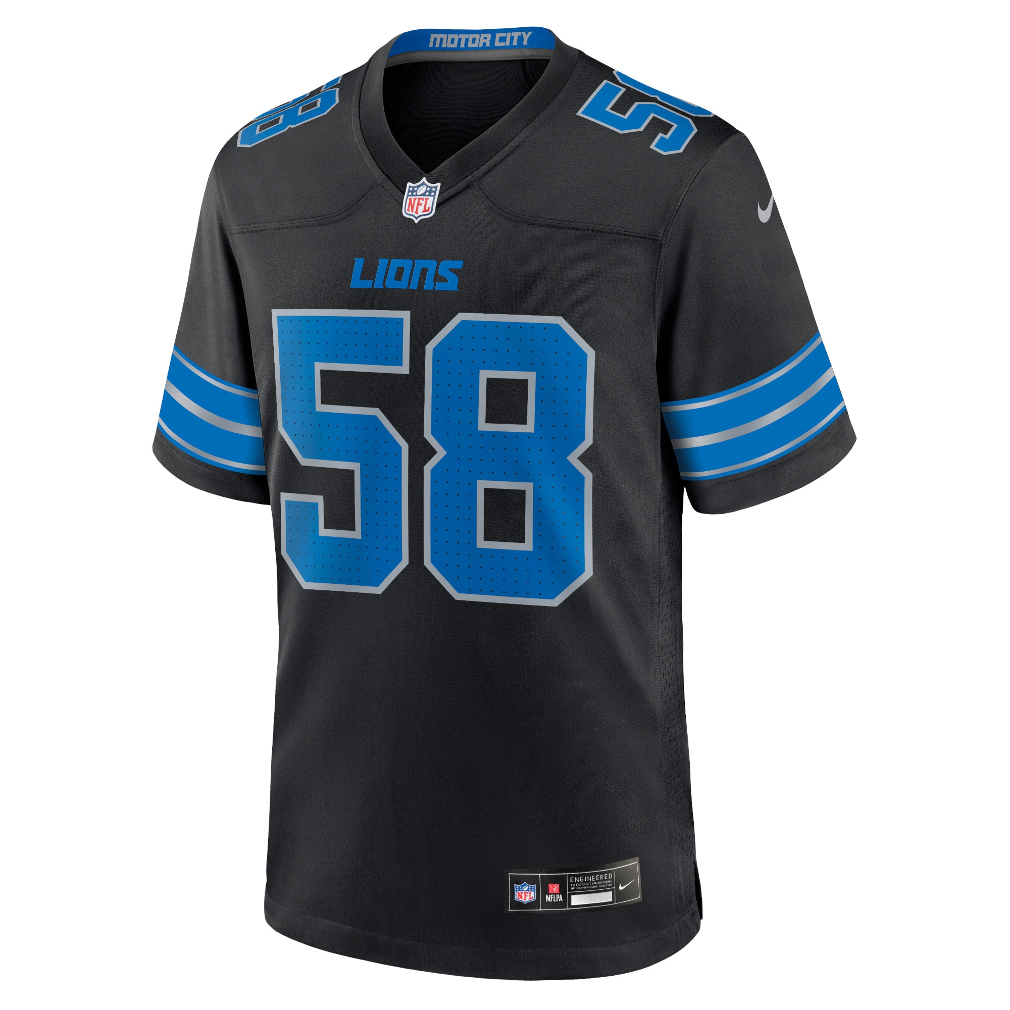 Men's Detroit Lions Penei Sewell Black 2nd Alternate Game Jersey JS8195 nicesnker - Image 2