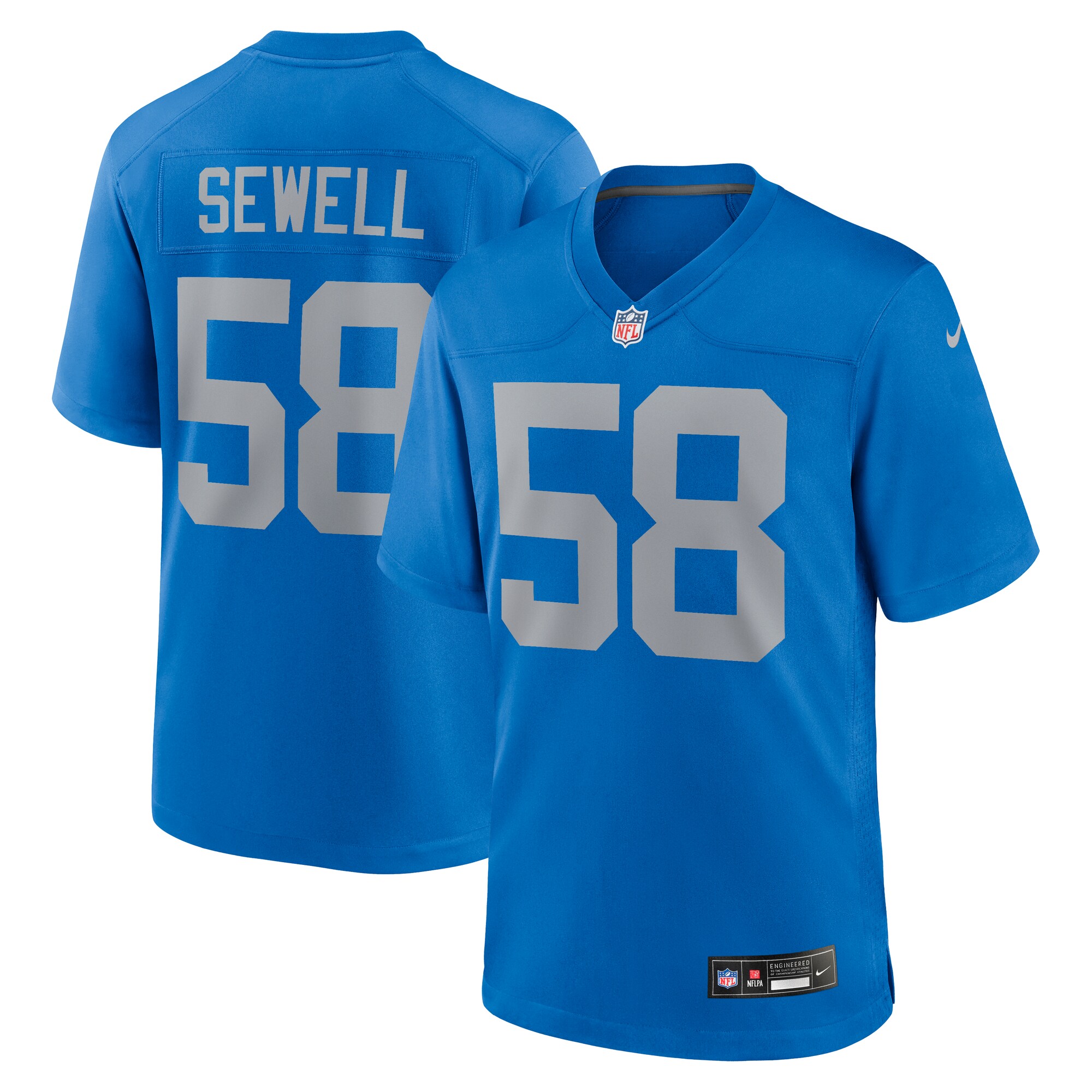 Men's Detroit Lions Penei Sewell Blue Alternate Game Jersey JS5960 nicesnker
