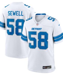 Men's Detroit Lions Penei Sewell White Game Jersey JS5039 nicesnker