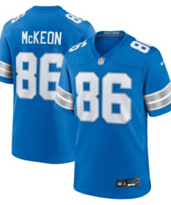 Men's Detroit Lions Sean McKeon Blue Game Jersey JS7471 nicesnker