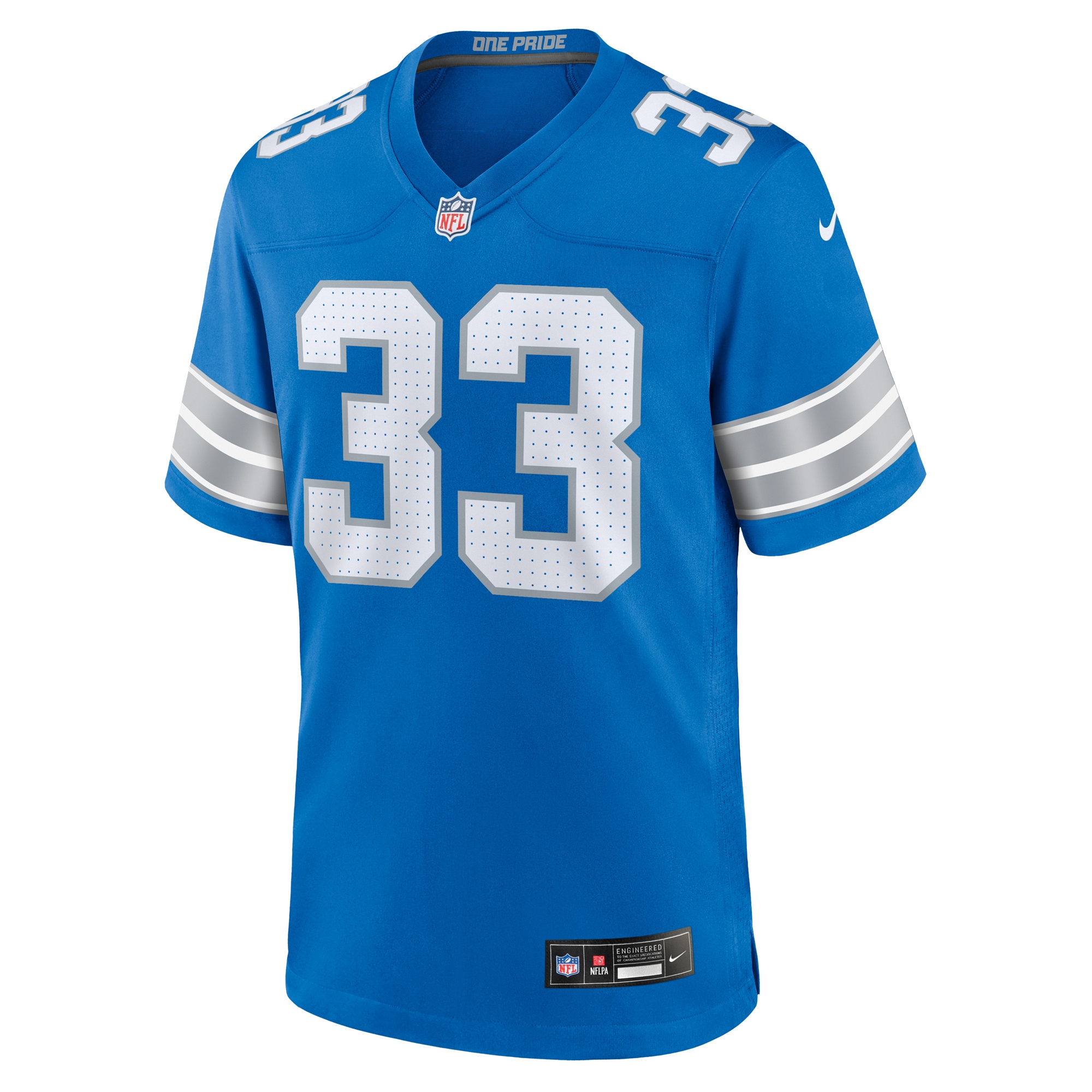 Men's Detroit Lions Sione Vaki Blue Team Game Jersey JS5262 nicesnker - Image 2