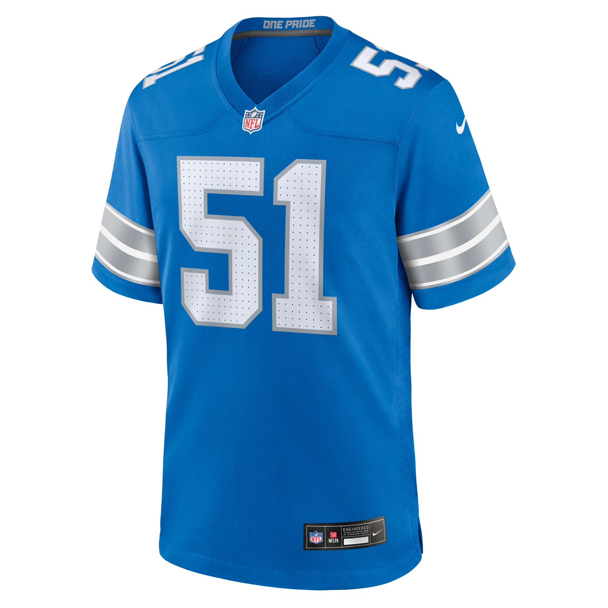 Men's Detroit Lions Steele Chambers Blue Game Jersey JS7087 nicesnker - Image 2