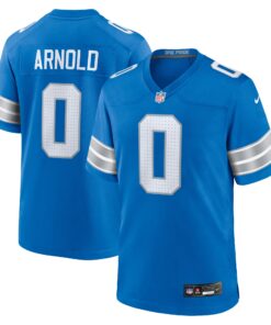 Men's Detroit Lions Terrion Arnold Blue Player Game Jersey JS8547 nicesnker