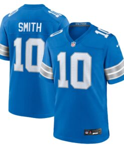 Men's Detroit Lions Tre'Quan Smith Blue Game Jersey JS4490 nicesnker