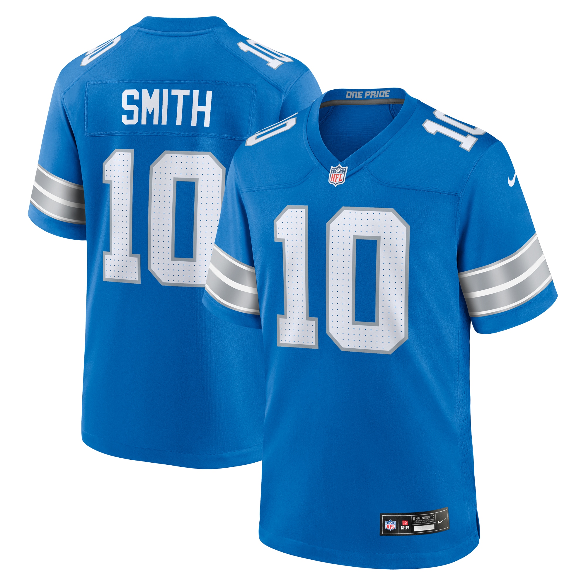 Men's Detroit Lions Tre'Quan Smith Blue Game Jersey JS4490 nicesnker