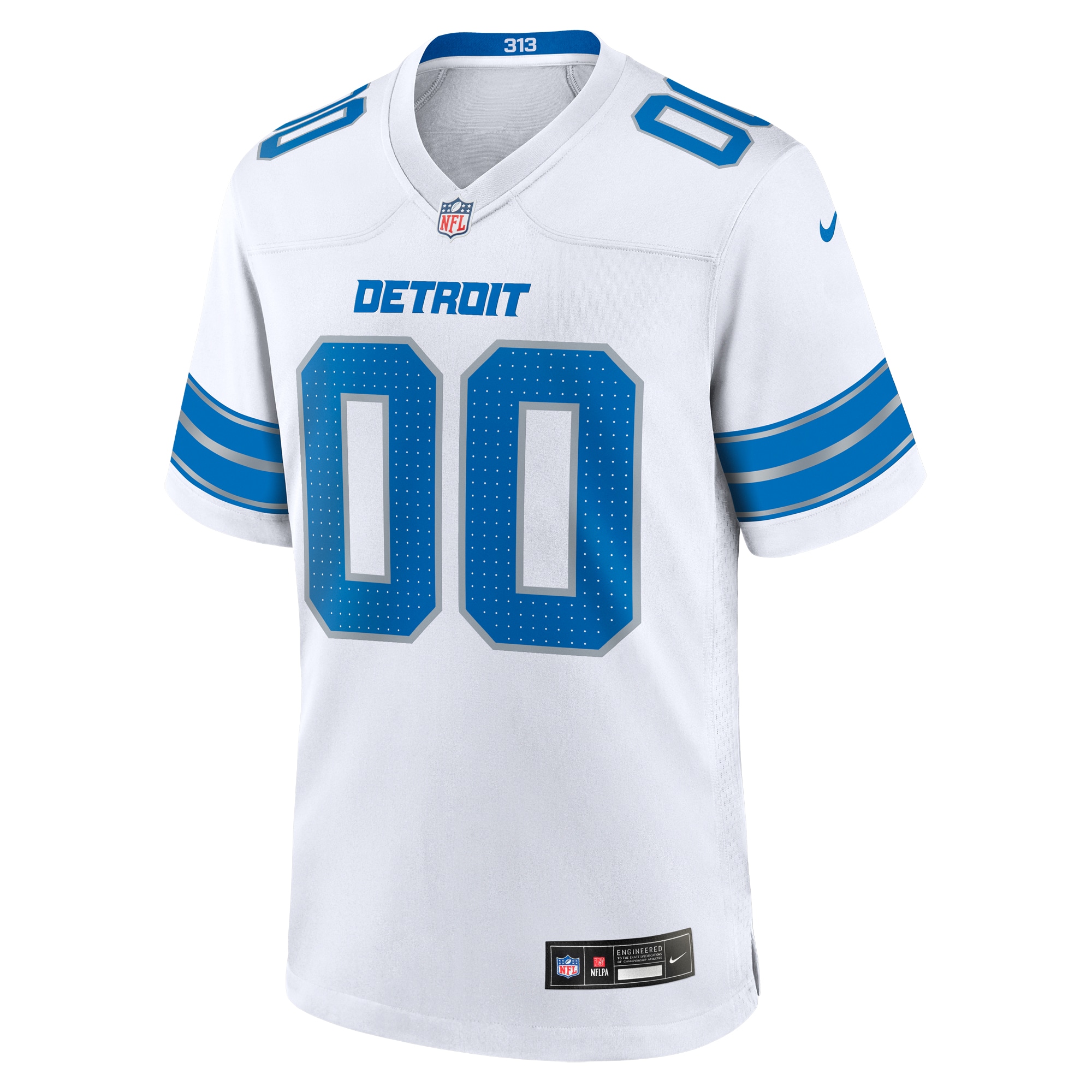 Men's Detroit Lions White Custom Game Jersey JS7100 nicesnker - Image 2