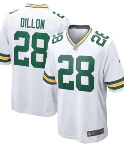 Men's Green Bay Packers AJ Dillon White Game Player Jersey JS6035 nicesnker