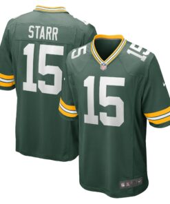 Men's Green Bay Packers Bart Starr Green Retired Player Game Jersey JS4836 nicesnker