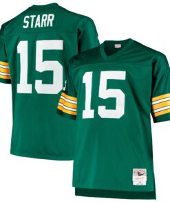 Men's Green Bay Packers Bart Starr Mitchell & Ness Green Big & Tall 1968 Retired Player Jersey JS2547 nicesnker