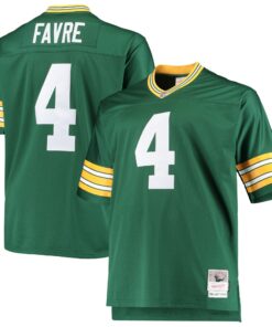 Men's Green Bay Packers Brett Favre Mitchell & Ness Green Big & Tall 1996 Retired Player Jersey JS6151 nicesnker