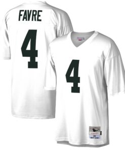 Men's Green Bay Packers Brett Favre Mitchell & Ness White Legacy Jersey JS5069 nicesnker