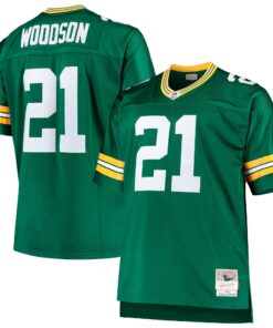 Men's Green Bay Packers Charles Woodson Mitchell & Ness Green Big & Tall 2010 Retired Player Jersey JS2504 nicesnker