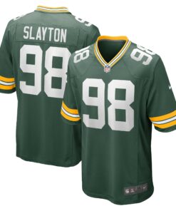 Men's Green Bay Packers Chris Slayton Green Game Player Jersey JS4392 nicesnker