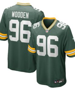 Men's Green Bay Packers Colby Wooden Green Game Jersey JS9849 nicesnker