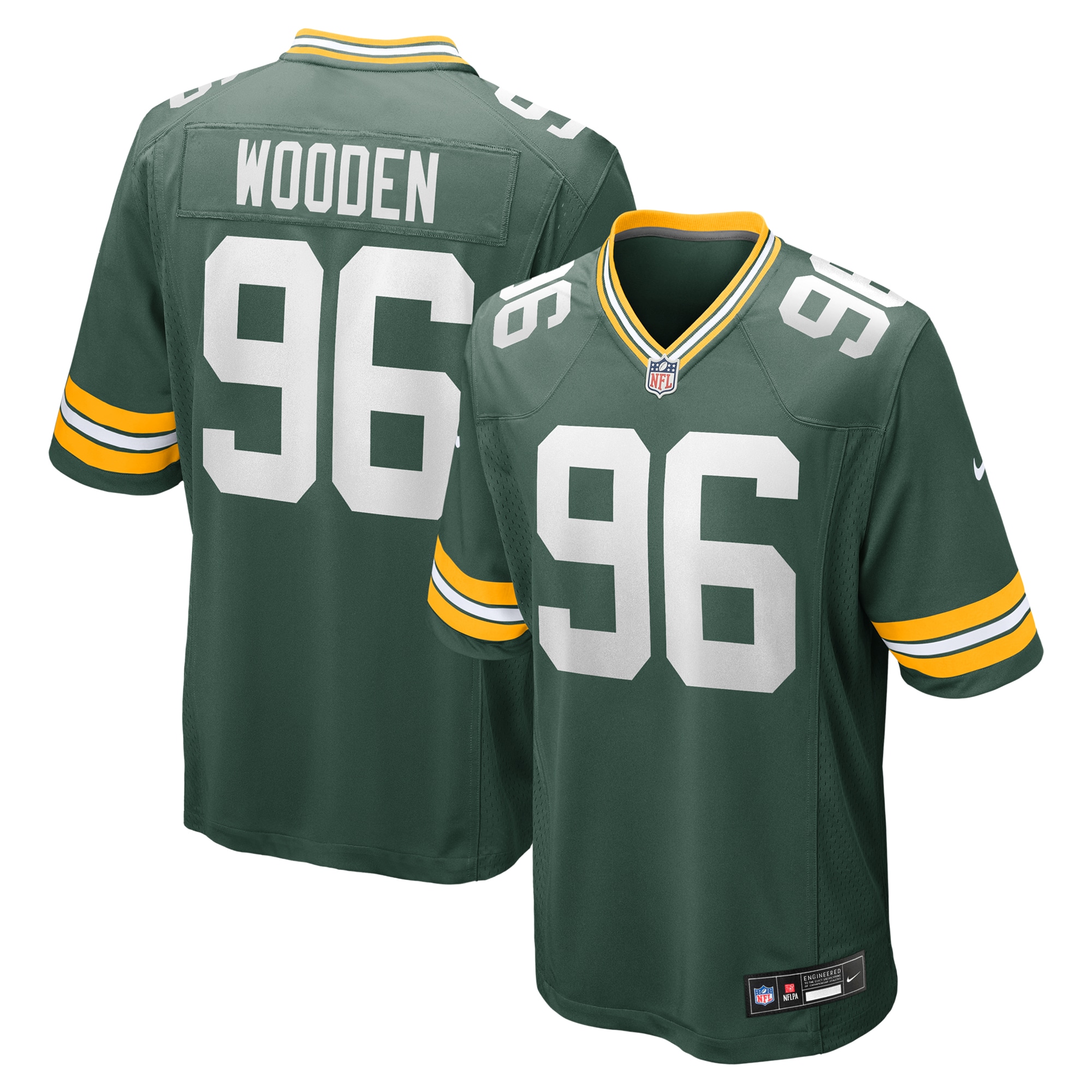 Men's Green Bay Packers Colby Wooden Green Game Jersey JS9849 nicesnker