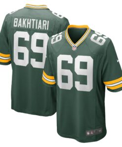 Men's Green Bay Packers David Bakhtiari Green Game Team Jersey JS6678 nicesnker